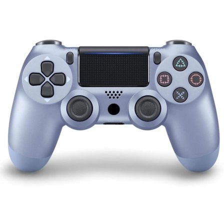 Games World PS4 Doubleshock 4 V2 trådlös spelkontroll, ljusblå (Titanium Blue), för PS4 / PS5 / Android / iOS