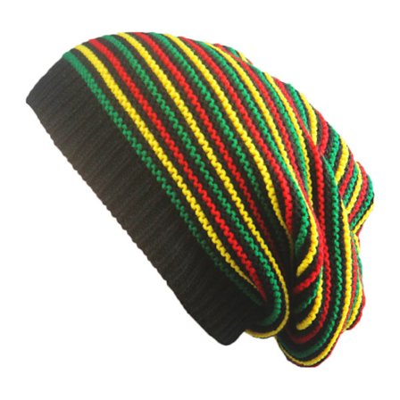 Unisex Heklet Bølgete Fine Striper Beanie Lue Regnbue Jamaica Stil Flagg Hip Hop Street Vinter Slappete Baggy Skullies Hatt