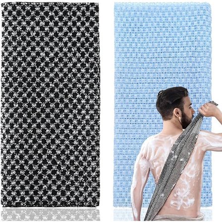 Kylpypyyhkeet 2 kpl selkäharja 26 x 100 cm kuorintapyyhkeet pitkät kylpypyyhkeet taitettavat tehokas puhdistus kuorintapesulappu kuolleen ihon 