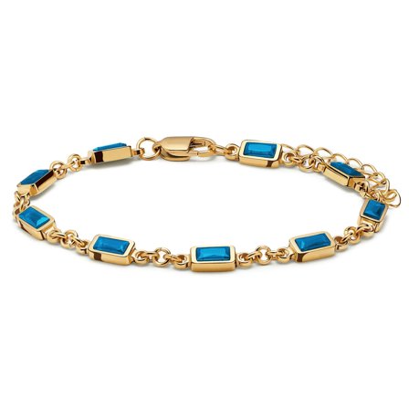 Prism | Pulsera dorada con piedras de cristal azules para hombres - Pulseras de cadena