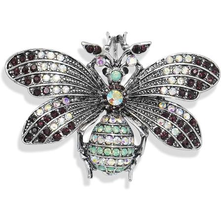 Rihmauskivi-mehiläisen rintaneula Vintage-lentävä hyönteinen Korsaahi Crystal Moth -rintaneula
