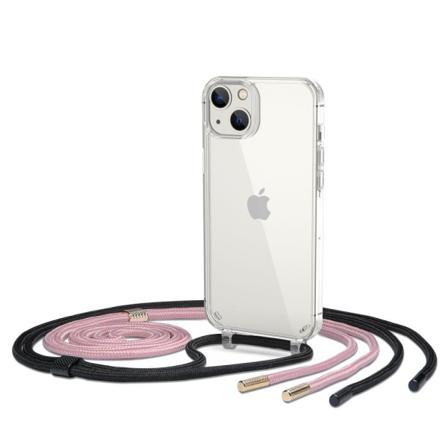 Iphone 14 Halsbandsskal Flexair Chain - Svart Och Rosa