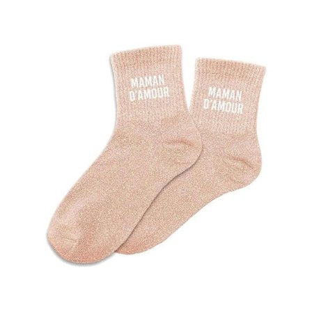 PAR SOCKOR GLITTER MAMMA KÄRLEK KVINNA 39 Rosa, Fuchsia 39