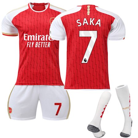 2023-2024 Arsenal Home Kids Fotbollströja Kit nr 7 SAKA