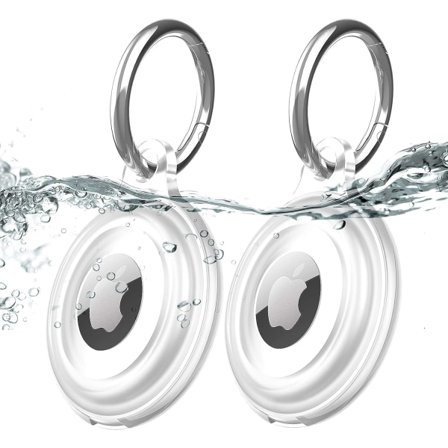 2-pak AirTag nøgleetui, IPX8 vandtæt, let, Anti-S IC