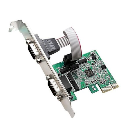 PCIe-liitäntä kahdelle sarjaporttille RS232 -liittymällä, teollisuustietokoneen laajennuskortti