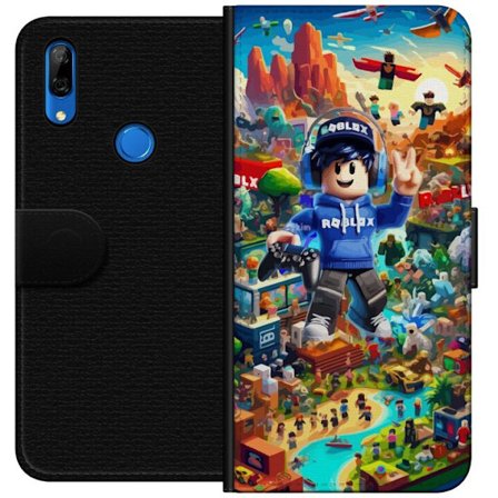 Yhteensopiva Lompakkokotelo Huawei Huawei P Smart Z Suuri yksityiskohtainen Roblox-maailma täynnä hahmoja, seikkailuja ja värikkäitä ympäristöj