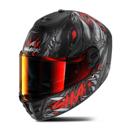 Casco Integral Shark Spartan RS Shaytan Negro/Antracita/Rojo M