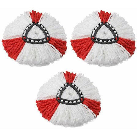 (4-pack) Mopphuvuden Kompatibla med Vileda 2 i 1 Turbo Mopp Ersättningshuvud Mikrofiber Röd Vit