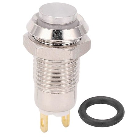 8mm Metall Trykknapp Bryter Vanntett Selvlåsende Startbryter 3V (Uten Lys)