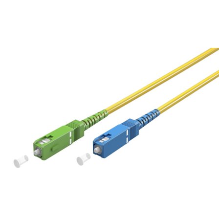 Fiberoptisk kabel (FTTH), Singlemode (OS2) Yellow, gul (Simplex), 0,5 m