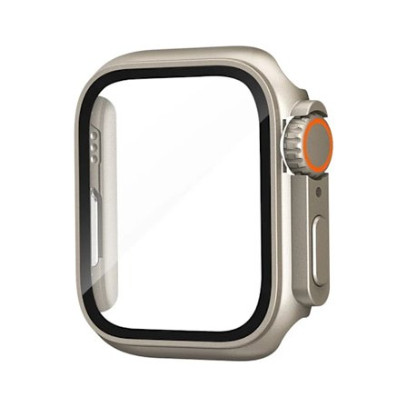 Glas+Fodral för Apple Watch Ändra Till Ultra iWatch Serie 4 5 6 7 8 9 45mm 41mm 44mm 40mm Skärmskydd Uppgradera till Ultra