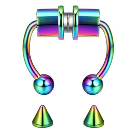 Magnetisk Fake Näsring Septum Näspiercing Flerfärgad