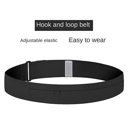 Tunt löparbälte Running Fanny Pack SVART LITEN UTAN FLASKA