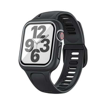 CDQ Klockarmband med skärmskydd Svart Apple Watch 4-6 Gen 41/44mm Svart CDQ