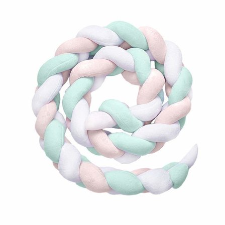 Spjälsängs Kant, Babyspjälsängs Kant, Orm Säng Spjälsängs Kant Baby Vävande Kant Skydd Vakt Huvud Dekoration för Spjälsäng Baby Spjälsäng (Vit, Grön, 