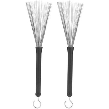 2 trommestikker, justerbare jazz trommestikker i gummi og rustfritt stål