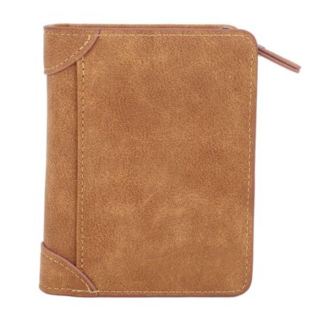 Vintage Tri Fold Myntpung med Glidelås Multikortspor Brun Herre Lommebok for Daglig Bruk og Gaver
