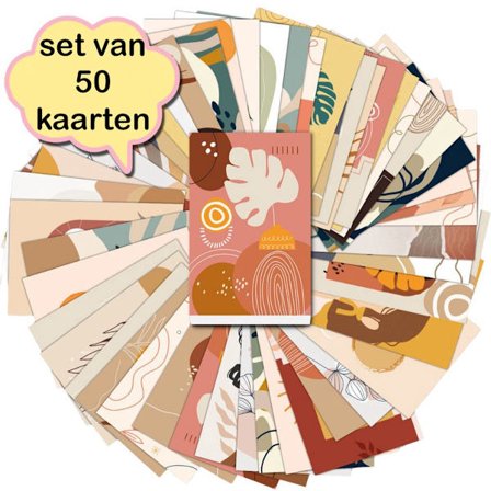 ING sæt med 50 forskellige postkort - med planter - robust pap - blank bagside - 15x10 cm