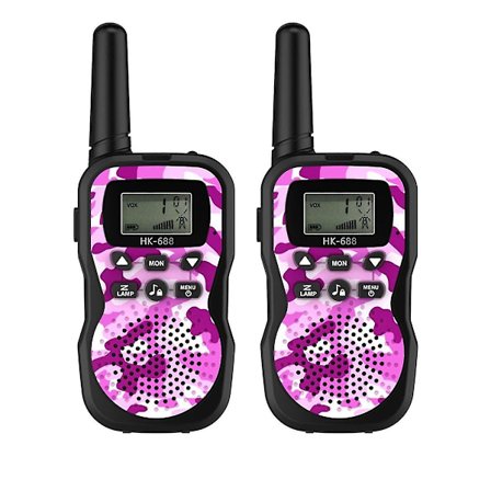 Walkie Talkies Ladbare For Barn Lang Rekkevidde, Julegave Bursdagsgave, Turutstyr Campingspill Leke Med Lommelykt Rosa