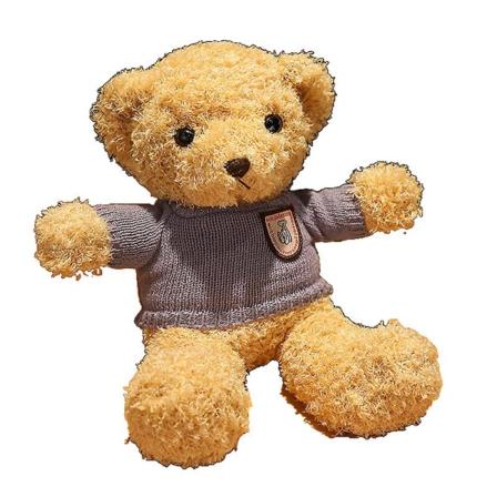 6 stilar Love Fluffy Teddy Bear med tröja Fyllda Squishy black