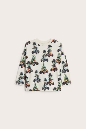 Kappahl | Mönstrad långärmad t-shirt | Ljusbeige