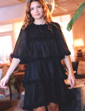 crās Flowcras Dress - Black - 34