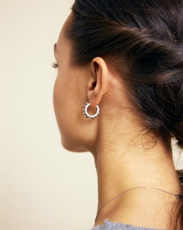 Edblad Peak Hoops Icon L Steel Silberfarben Schmuck Mädchen - Kids Brand Store