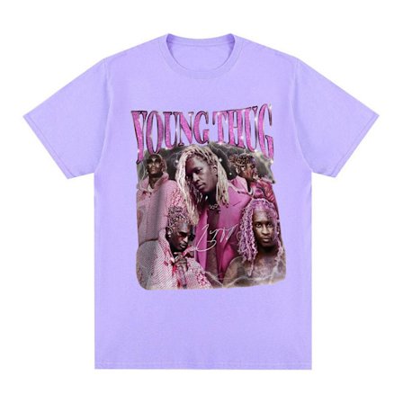 Rapper Young Thug Grafisk T-skjorte Herre Hip Hop Vintage Kort Ermet Tee