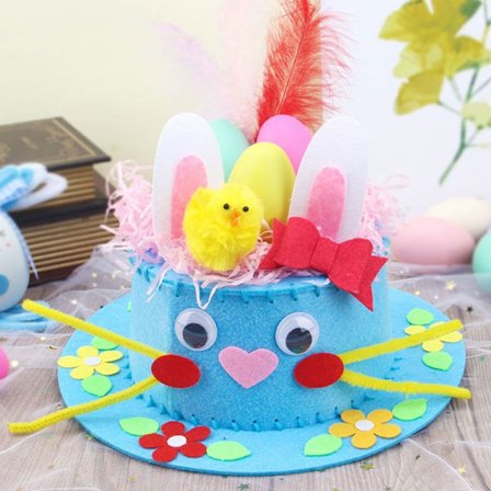 Påske Hat Kit Bunny Egg Material Kit BLÅ