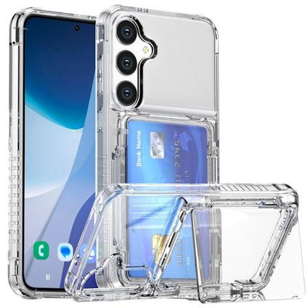 Samsung Galaxy S26/S26 Pro Case Card Holder Kickstand - Transparent