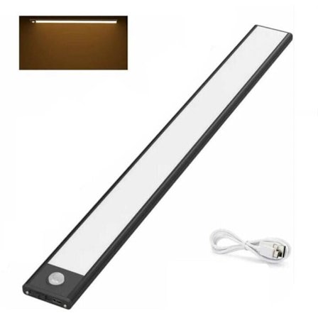 LED-skåplampa, LED-ljusramp 3000K, Kök 220V Svart