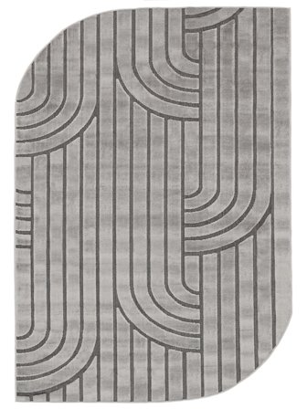 Geométrica Flowie Gris Plata Pequeño Oeko-Tex Alfombra