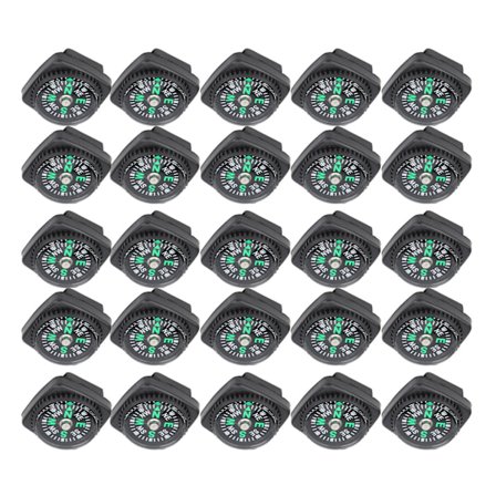 25 stk/pakke Svart Overlevelsesarmbånd Kompass Paraplytau Tilbehør Utendørs Overlevelsesverktøy