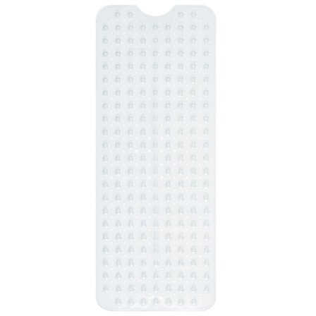 Extra Lång Badrumsmatta Halkfri och Mögelresistent | 100x40cm Badrum Halkfri Badrumsmatta Stark Sugkopp Mjuk Touch Badrum (Helt Vit)