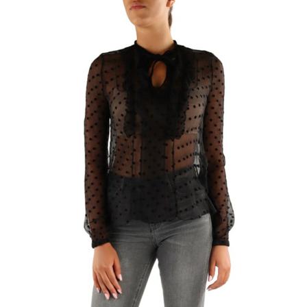 Guess Shirt Sort, Dame Bluser, Størrelse: L