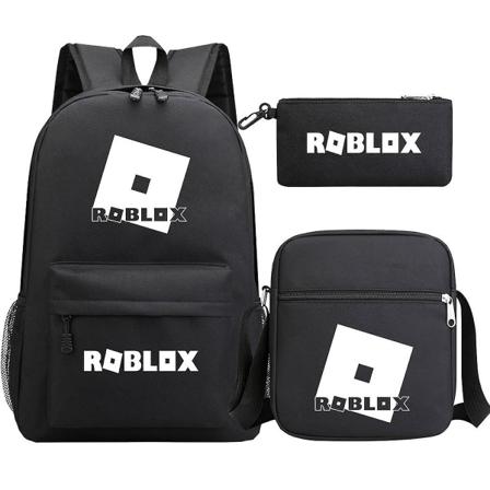 3 kpl / set Anime Roblox -reppu casual musta koululaukku ja messenger-laukku kyn laukku