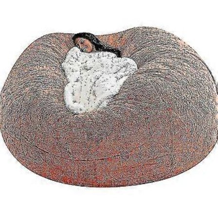 Lat soffa Sittpuff Konstgjord päls Sittpuff Bönpåse Soffa (150cm*75cm orange)