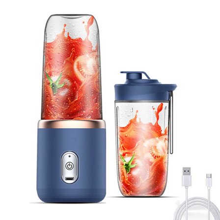 Bærbar Reiseblender med 6 Blader 400ml Melkeshaker Smoothies Blender