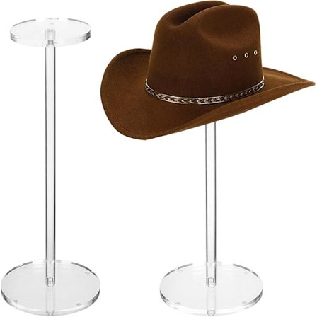 Sæt med klare akryl hat- og parykholdere, displaystandere, hat-holdere, displaystanderbase, rund dumbbell-displaystander, paryk-riser-displaystander, 