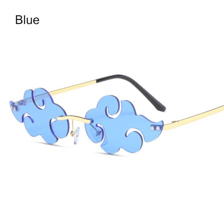 Molnformade Solglasögon Vintage Solglasögon BLÅ BLÅ