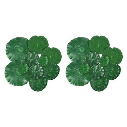 20 stk. 5 slags kunstige flydende skum lotusblade puder kunstig løv dam dekoration til pool