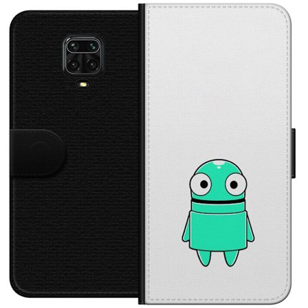 Yhteensopiva Lompakkokotelo Xiaomi Xiaomi Redmi Note 9 Pro Turkoosi piirroshahmo isoilla silmillä ja iloisella persoonallisuudella yksinkertaisessa k