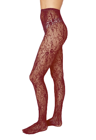 Swedish Stockings Rosa Lace Tights Strumpbyxor Dam Röd L