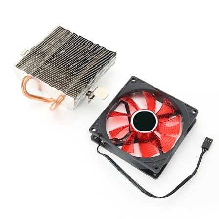CPU-kylare 3-stiftskontakt PC-tillbehör med ljus 2 mässingsrör för AMD 775 / 1155 / 1366 (röd)