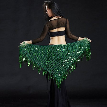 Mavedans bælte Hofte tørklæde GRØN