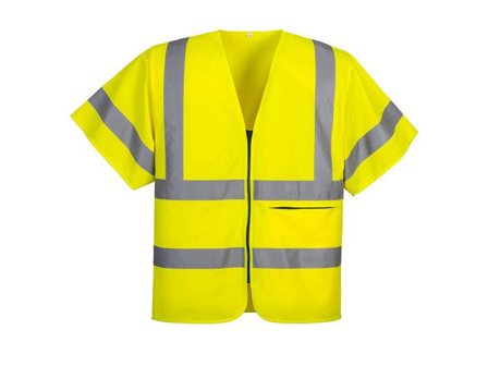 PORTWEST Varselväst zip C372 gul M kl 2/3 - Lyreco - Arbetskläder - Varselkläder - Varselvästar