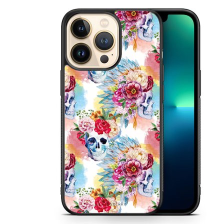 Bjornberry Skal iPhone 13 Pro - Dödskallar & Blommor