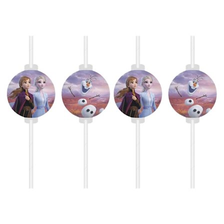 Frozen 2 engångsfest sugrör (4-pack) One Size