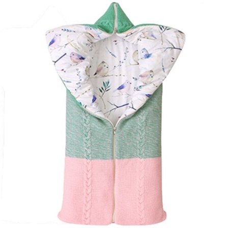 Swaddle Blanket Myk Sovepose for Konvolutt Strikking Bomull - Nyfødt Soveinnpakninger - Grønn +